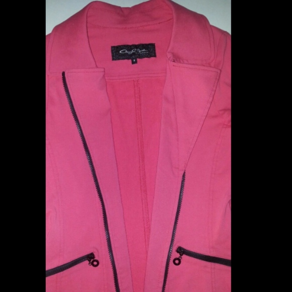 CHERYL NASH WINDRIDGE Stretch Calypso ZIP Blazer Business Casual PINK Homecoming - Picture 6 of 7